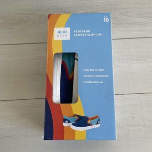 NWT 2023 Aldi Gear Slip On Shoe Flats- Size 10 Womens Canvas Colorblock W/ Box